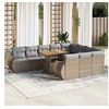 Image de Salon de jardin modulable resine tressee 11 pieces 10 personnes 100.0 x 55 x 73 beige