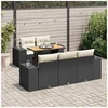 Image de Salon de jardin modulable GENERIQUE 6 pieces noir resine tressee 100 x 55 x 73 cm 5 personnes
