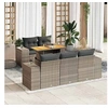 Image de Salon de jardin modulable gris bois massif 2 personnes 100 x 55 x 73 cm 6 pieces