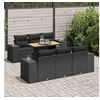 Image de Salon de jardin 7 pcs avec coussins noir résine tressée 3327331