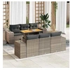 Image de Salon de jardin resine tressee 6 personnes gris 55 x 100 x 73 cm 7 pieces