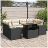 Image de Salon de jardin modulable GENERIQUE 7 pieces 6 personnes resine tressee 100 x 55 x 73 cm noir