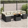 Image de Salon de jardin modulable GENERIQUE resine tressee 7 personnes 8 pieces 100 x 55 x 73 cm noir