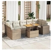 Image de Salon de jardin modulable bois massif beige 7 personnes 100 x 55 x 73 cm 8 pieces