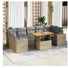 Image de Salon de jardin modulable GENERIQUE 8 pieces beige resine tressee 100 x 55 x 73 cm 7 personnes