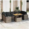 Image de Salon de jardin modulable GENERIQUE 2 personnes gris resine tressee 100 x 55 x 73 cm 8 pieces