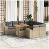 Image de Salon de jardin modulable GENERIQUE 8 personnes 9 pieces 100 x 55 x 73 cm resine tressee