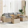 Image de Salon de jardin modulable GENERIQUE beige 4 personnes 6 pieces 100 x 55 x 73 cm resine tressee