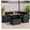 Image de Salon de jardin modulable vidaxl noir 5 pieces bois massif 100 x 55 x 73 cm 4 personnes