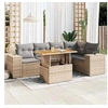 Image de Salon de jardin modulable GENERIQUE 5 personnes 6 pieces beige 100 x 55 x 73 cm resine tressee
