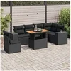 Image de Salon de jardin modulable GENERIQUE 6 personnes resine tressee 7 pieces 100 x 55 x 73 cm noir