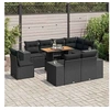 Image de Salon de jardin modulable GENERIQUE 8 personnes noir 9 pieces 100 x 55 x 73 cm resine tressee