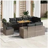 Image de Salon de jardin modulable GENERIQUE resine tressee gris 9 pieces 100 x 55 x 73 cm 8 personnes