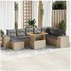 Image de Salon de jardin modulable GENERIQUE 9 pieces resine tressee 62 x 62 x 69 cm 2 personnes