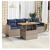 Image de Salon de jardin 5 pcs avec coussins gris résine tressée, ensemble de canapés d'extérieur, ensemble de canapé d'angle 3327435