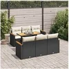 Image de Salon de jardin modulable resine tressee 7 pieces noir 55 x 62 x 69 cm