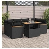 Image de Salon de jardin modulable 6 pieces resine tressee noir 55.0 x 62 x 69 cm