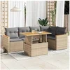 Image de Salon de jardin modulable GENERIQUE resine tressee beige 2 personnes 55 x 62 x 69 cm 6 pieces