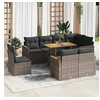 Image de Salon de jardin modulable GENERIQUE resine tressee 8 personnes gris 62 x 62 x 69 cm 9 pieces