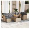 Image de Salon de jardin modulable bois massif 8 pieces beige 62 x 62 x 69 cm 7 personnes