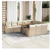 Image de Salon de jardin modulable beige 10 personnes resine tressee 62 x 62 x 69 cm 11 pieces