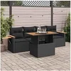 Image de Salon de jardin modulable GENERIQUE 5 pieces resine tressee 55 x 62 x 69 cm 4 personnes