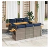 Image de Salon de jardin avec coussins 7 pcs gris résine tressée, ensemble de canapés d'extérieur, ensemble de canapé d'angle 3327561