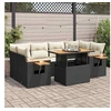 Image de Salon de jardin modulable noir 7 personnes 7 pieces 55 x 62 x 69 cm rotin