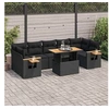 Image de Salon de jardin modulable 8 personnes 8 pieces noir 62 x 62 x 69 cm rotin