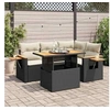 Image de Salon de jardin modulable noir resine tressee 4 pieces 100 x 55 x 73 cm 4 personnes