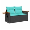 Image de Salon de jardin modulable GENERIQUE noir 5 pieces rotin 55 x 62 x 69 cm