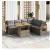 Image de Salon de jardin modulable 7 pieces bois massif 2 personnes 100 x 55 x 73 cm beige