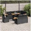 Image de Salon de jardin modulable noir bois massif 8 personnes 100 x 55 x 73 cm 9 pieces