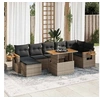 Image de Salon de jardin modulable resine tressee gris 8 pieces 6 personnes