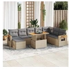 Image de Salon de jardin modulable 9 pieces beige bois massif 62 x 62 x 69 cm 7 personnes