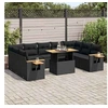 Image de Salon de jardin modulable resine tressee 10 pieces 9 personnes 55 x 53 x 73 cm noir