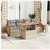 Image de Générique Salon de jardin modulable - Lot de 5 pièces - Résine tressée beige - Table fixe - 4 personnes