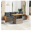 Image de Salon de jardin modulable GENERIQUE 4 personnes 5 pieces gris 62 x 59 x 69 cm resine tressee