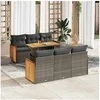 Image de Salon de jardin modulable gris rotin 7 pieces 62 x 59 x 73 cm 2 personnes
