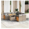 Image de Salon de jardin modulable GENERIQUE 9 pieces 8 personnes beige 55 x 59 x 69 cm resine tressee