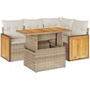 Image de Salon de jardin modulable vidaxl resine tressee beige 5 pieces 62 x 59 x 69 cm