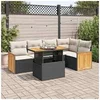 Image de Salon de jardin modulable GENERIQUE noir 5 personnes 6 pieces 62 x 59 x 69 cm resine tressee