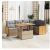 Image de Salon de jardin modulable bois massif 6 pieces beige 100 x 55 x 73 cm 5 personnes
