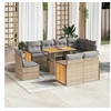Image de Salon de jardin modulable bois massif 9 pieces beige 100 x 55 x 73 cm 2 personnes