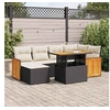 Image de Salon de jardin modulable noir 5 personnes resine tressee 62.0 x 62 x 69 cm 8 pieces