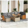 Image de Salon de jardin modulable rotin beige 8 pieces 62 x 59 x 69 cm 6 personnes