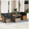 Image de Salon de jardin modulable GENERIQUE gris 8 pieces 6 personnes 62 x 59 x 69 cm resine tressee