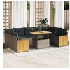 Image de Salon de jardin modulable resine tressee gris 10 pieces 100.0 x 55 x 73 9 personnes