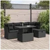 Image de Salon de jardin modulable resine tressee noir 6 pieces 55.0 x 62 x 69 5 personnes