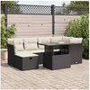 Image de GENERIQUE Salon de jardin modulable - Lot de 7 pièces - Résine tressée noire - 2 personnes